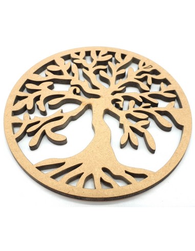 Plaque Bois Arbre de Vie Sculptée 10cm